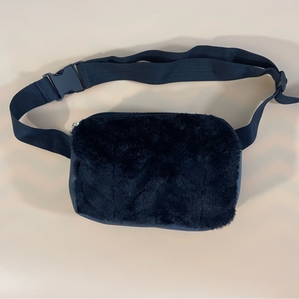Faux Fur Black Fanny Pack